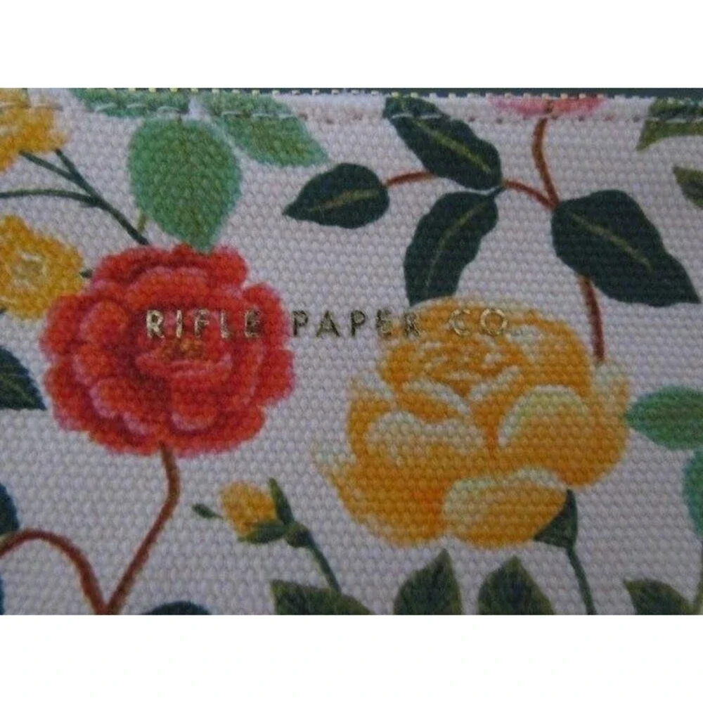 Rifle Paper Notebook & Canvas Fabric Pouch English Rose Motif NEW
